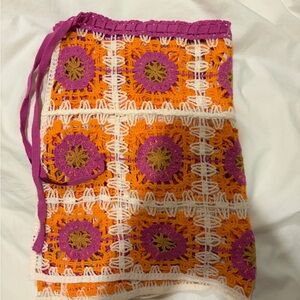 Wild Fable Pink and Orange Crochet Swim Coverup